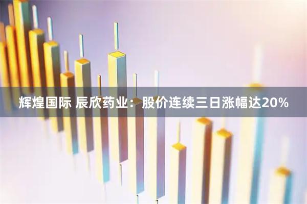 辉煌国际 辰欣药业：股价连续三日涨幅达20%
