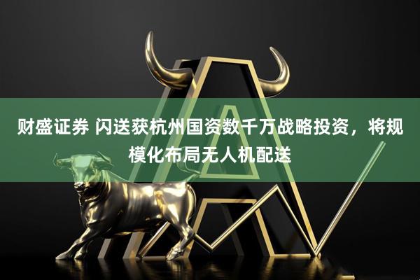 财盛证券 闪送获杭州国资数千万战略投资，将规模化布局无人机配送