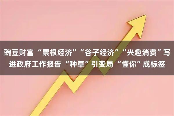 豌豆财富 “票根经济”“谷子经济”“兴趣消费”写进政府工作报告 “种草”引变局 “懂你”成标签
