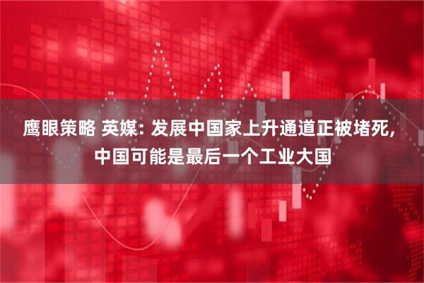 鹰眼策略 英媒: 发展中国家上升通道正被堵死, 中国可能是最后一个工业大国